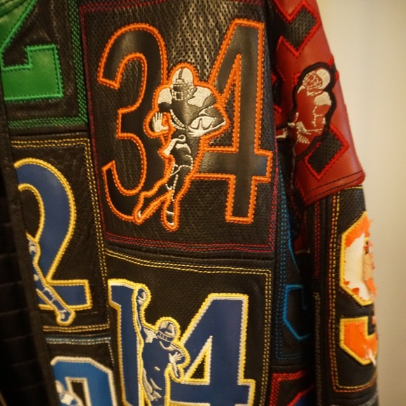 AL Wissam Genuine Leather Vintage MVP NFL Jacket - Picture 6 of 13
